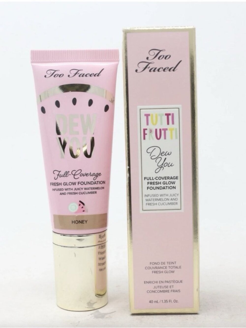 TOO FACED Tutti Frutti Dew You Fresh Glow Foundation HONEY 1.35 fl oz